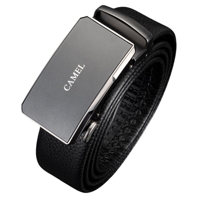 骆驼皮带头层牛皮男士送男友爸爸生日情人节礼物自动扣真皮裤腰带