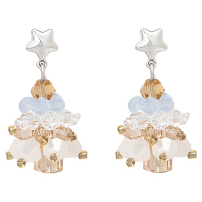 IPINK圣诞树耳环女小众设计感