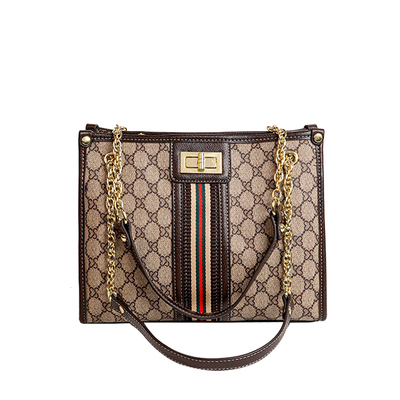 香港品牌真皮洋气女士链条托特包