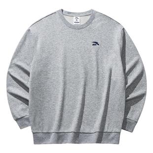 安踏卫衣男士秋冬新款圆领灰色套头衫青少年官方旗舰运动长袖T恤