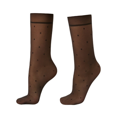 CALZEDONIA卡泽意袜26春季新女20D透薄网纱波点短袜中筒袜DCZ083