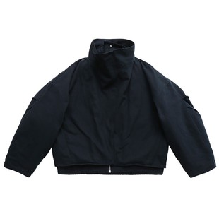 鹿与飞鸟“炼乳欧包”纯棉假两件立领双门襟两色廓形夹克棉服7150