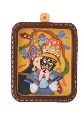 藏式手绘唐卡吊坠皮壳扎基拉姆黄财神黑财绿度母五爷药师擦擦唐卡