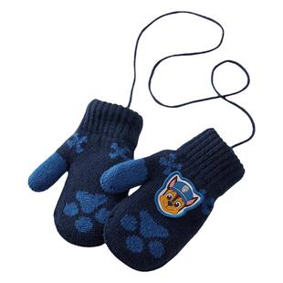 汪汪队儿童手套秋冬季连指加绒加厚挂绳包指男童女童宝宝挂脖手套