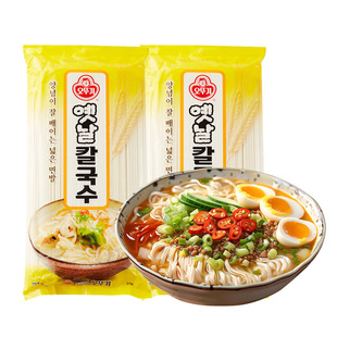 【自营】韩国不倒翁刀切面挂面进口传统细面面条冷面龙须面阳春面