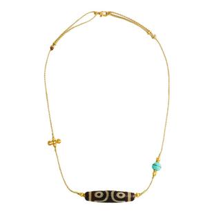 编绳天珠项链二眼三眼天珠挂绳万能锁骨链配饰君君同款diy设计