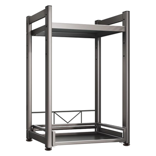 厨房电饭煲抽拉钢板收纳架加高台面微波炉电器烤箱空气炸锅置物架