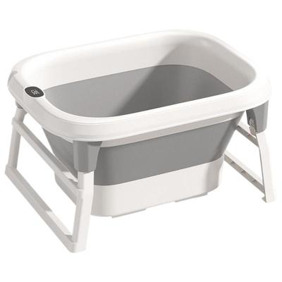 加大加厚触屏感温宝宝折叠浴盆