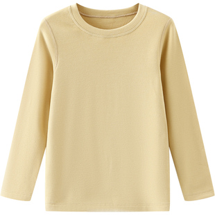 euv 儿童德绒打底衫女童内搭白色秋衣小孩a类长袖t恤男童保暖上衣