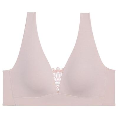 爱慕25春夏自然主义内衣女无钢圈背心式中厚隐孔透气文胸AM17A801