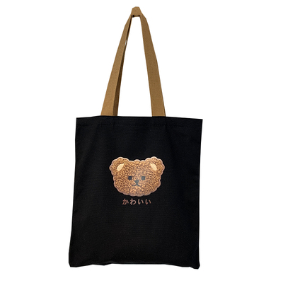 可爱卡通熊大容量单肩帆布包包女