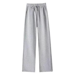 817芙蓓fubei卫裤情侣同款美式风工装阔腿休闲裤酒红色长裤子女