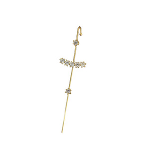 超仙铜镶皓石小众气质冷淡风穿刺耳针耳挂环绕耳廓耳骨夹斜线耳钉