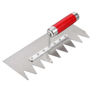 锯齿泥板瓦工瓷砖右齿钢抹灰带齿泥工刮灰刀刮刀工具装修抹子铁板