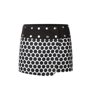 NATURAY 一片式波点腰封屁帘包臀短裙正反两穿叠穿复古原创设计