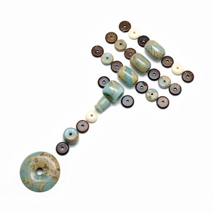 星月菩提配饰套餐108颗天然寿山石佛珠小金刚套装三通平安扣腰珠