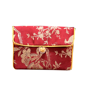 送老外礼物中国风零钱包丝绸织锦刺绣盘扣卡包小手包特色工艺品