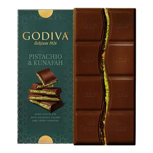 【新品上市】GODIVA歌帝梵迪拜风味开心果黑巧克力124g糖果零食