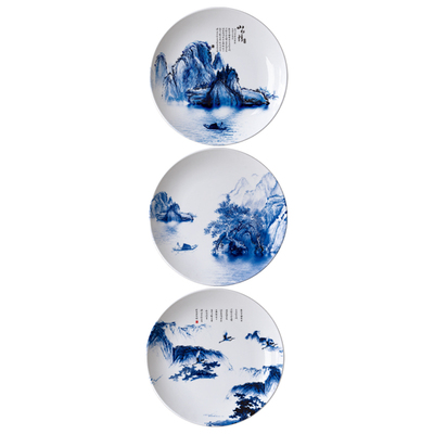 茶艺馆挂饰装饰中式圆形挂盘