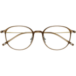 超轻纯钛茶色近视眼镜框女可配度数防蓝光镜架专业网上配散光镜片