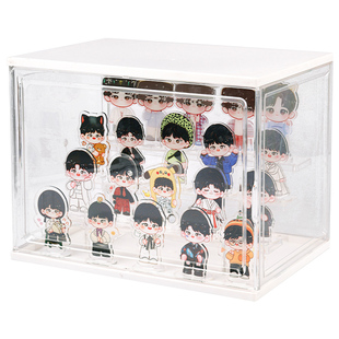 立牌置物架亚克力手办吧唧谷子周边痛柜展示架透明防尘带灯摆放架
