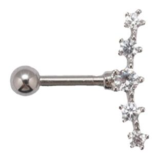 2025心美眼钛合金平底内螺纹0.9高耳位单排锆石恶魔耳骨钉养耳洞