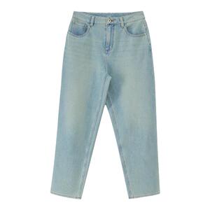 安娜恳恳 其貌不扬 腹部宽松9分牛仔裤小个子梨形身材藏肉显瘦