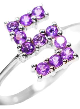 珠宝天然925纯银生日礼物戒指