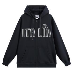 Kappa卡帕运动外套男春季新款美式复古针织情侣宽松连帽卫衣女款