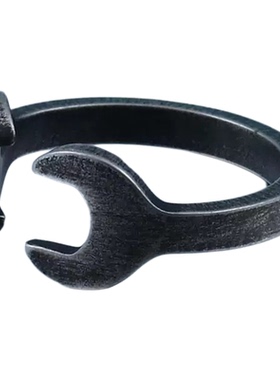 维京开口戒指钛钢骷髅五角星饰品