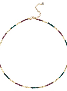 fettero 铜合金项链 【孔雀红石榴正切珠颈链】气质轻奢时尚小众