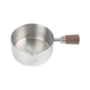 不锈钢量勺套装小奶盅木柄盎司杯浓缩咖啡量杯带刻度酱蘸料酱汁杯