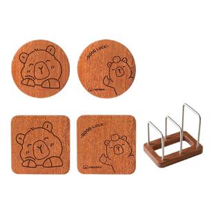 双枪乌檀实木隔热垫餐桌防烫餐垫锅垫杯垫菜盘砂锅家用耐高温垫子