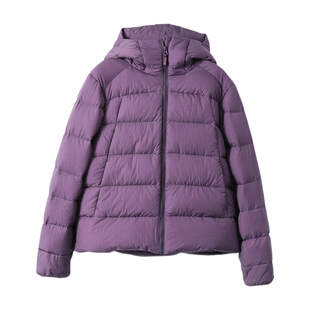 淘么淘 鸟家鹅绒 防水暗纹肌理高蓬松90白鹅绒排骨连帽羽绒服女新