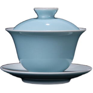 宝瓷林颜色釉盖碗景德镇三才盖碗茶杯泡茶碗手工高端陶瓷功夫茶具