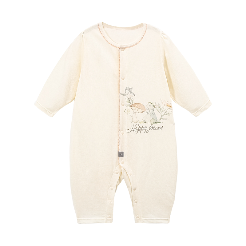 LK婴儿长袖连体衣服纯棉哈衣爬服