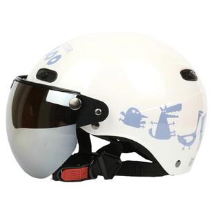 台湾EVO动物园白色哈雷电动摩托车头盔男女安全帽防紫外线四夏季