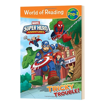 漫威超级英雄冒险分级读物 英文原版 World of Reading Super Hero Adventures Tricky Trouble! 入门级 英文版