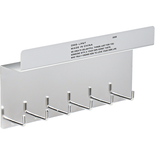 不锈钢磁吸挂钩入户门后免打孔衣服置物架门背上钥匙磁铁挂架一排