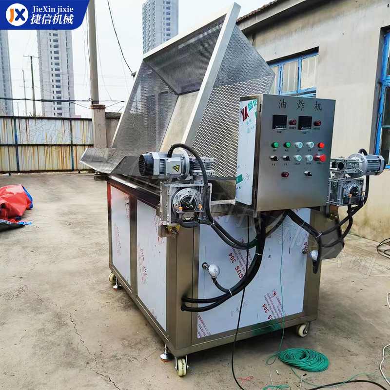 大型油水分离油炸锅 自动出料方形油炸机 蔬菜丸肉丸定型预炸设备