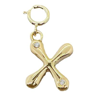 18K黄金字母吊坠镶嵌钻石