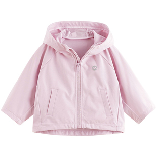 马克珍妮男女童三防软壳衣儿童户外加薄绒外套春装冲锋夹克241139