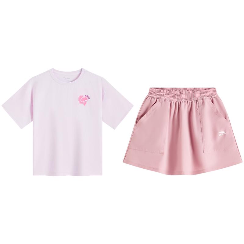 安踏儿童女童针织运动套
