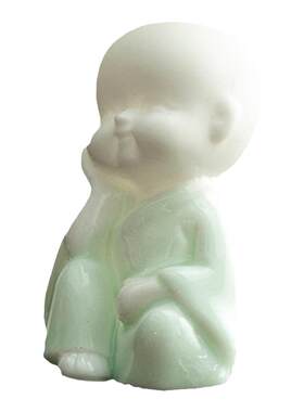 创意可爱迷你四不人物青瓷小沙弥