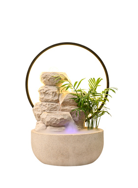 招财风水摆件流水鱼缸水循环加湿器客厅办公室装饰品乔迁开业礼品