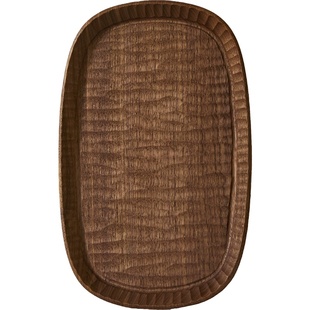 如是/日式纯手工雕刻托盘樱桃木茶盘家用实木手作果盘餐盘客厅