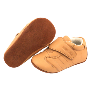 美格新真皮童鞋宝宝新生赤足鞋子防滑女宝宝步前鞋婴儿牛皮柔抱鞋