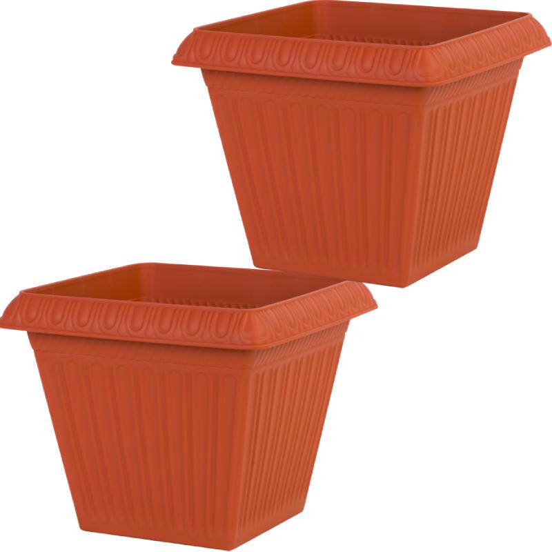 爱丽思园艺方形盆加厚种菜盆浮雕树脂陶花盆阳台蔬菜种植盆爱丽丝