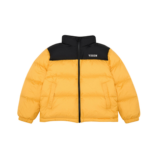 VISION KIDS 童装男女儿童同款冬季撞色立领拼接短款加厚羽绒服