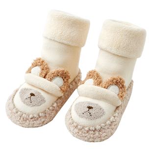 宝宝地板袜秋冬新生婴幼儿加厚保暖鞋袜男女童室内防滑隔凉学步袜